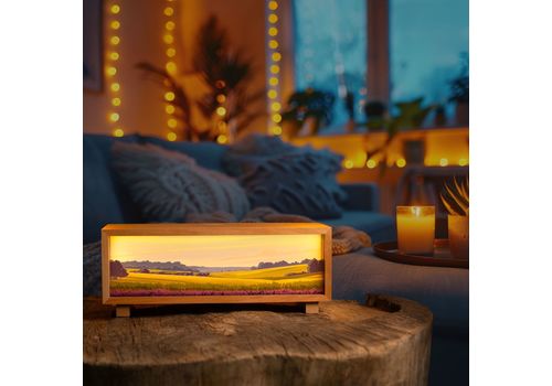 фото 3 - Ночник-панорама Лавандовое поле, лакированое дерево (LED, Акумулятор, USB Type-C)