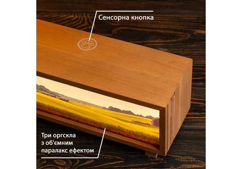 фото 5 - Ночник-панорама Лавандовое поле, лакированое дерево (LED, Акумулятор, USB Type-C)