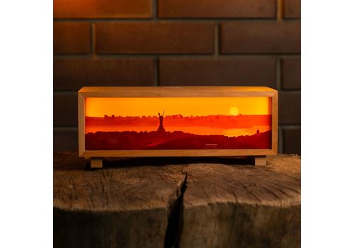 фото 1 - Ночник-панорама Вечерний Киев, лакированое дерево (LED, Акумулятор, USB Type-C