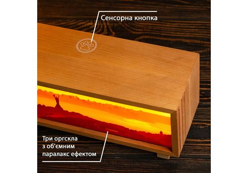 фото 5 - Ночник-панорама Вечерний Киев, лакированое дерево (LED, Акумулятор, USB Type-C