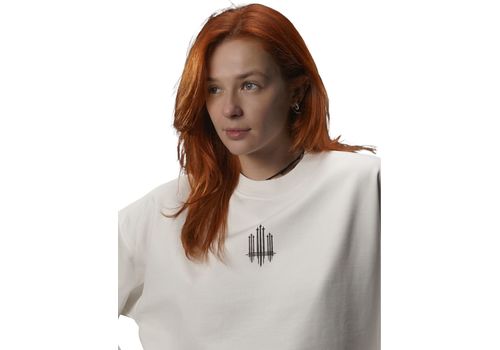 фото 4 - Свитшот Тризуб F16 с надписью Ukraine сзади, Молочный