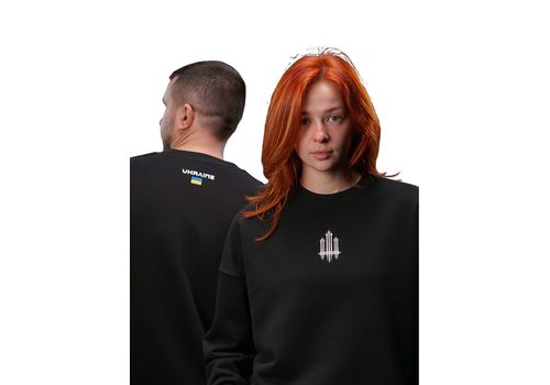 фото 1 - Свитшот Тризуб F16 с написью Ukraine сзади, Черный