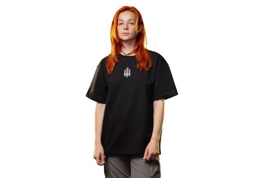 фото 6 - Oversize футболка Тризуб F16 с надписью Ukraine сзади, Черная