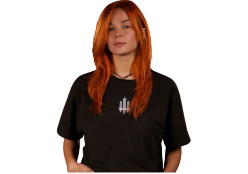 фото 7 - Oversize футболка Тризуб F16 с надписью Ukraine сзади, Черная