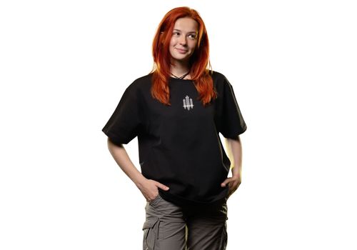 фото 12 - Oversize футболка Тризуб F16 с надписью Ukraine сзади, Черная