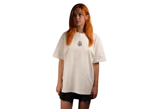 фото 2 - Oversize футболка Тризуб F16 с надписью Ukraine сзади, Молочная