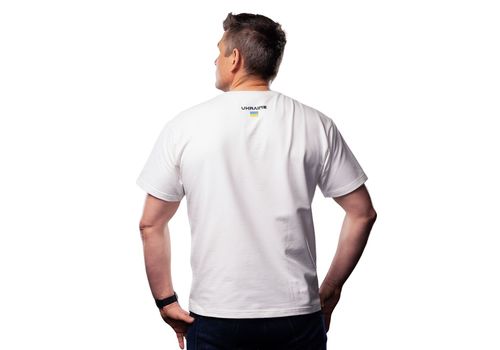 фото 6 - Oversize футболка Тризуб F16 с надписью Ukraine сзади, Молочная