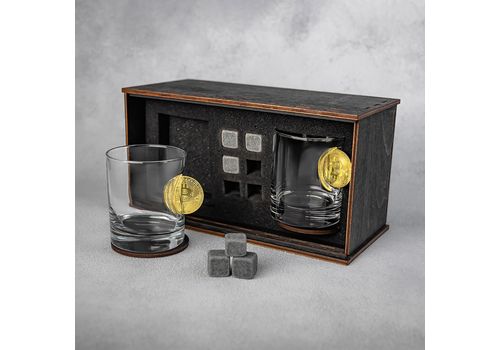 фото 1 - Набор стаканов виски с биткоинами VSKLO