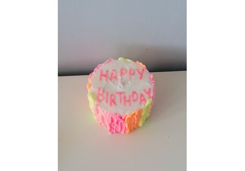 фото 1 - Бенто свічка Happy Birthday рожева