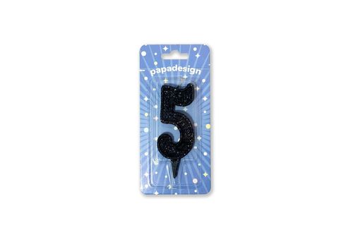 фото 1 - Свечка-цифра "5" чёрная Papadesign