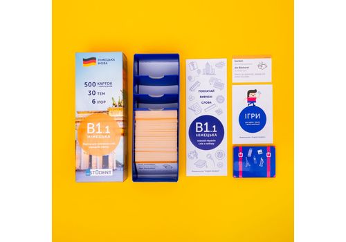 зображення 2 - Картки для вивчення німецької мови English Student - рівень В1.1 (500 карток)