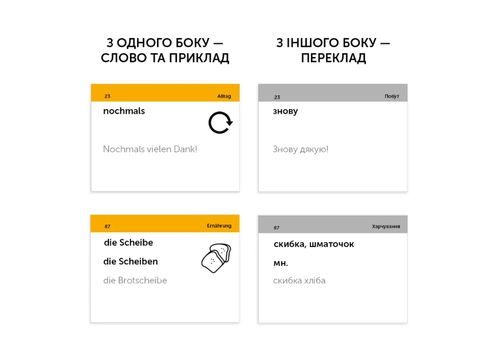 зображення 3 - Картки для вивчення німецької мови English Student - рівень В1.1 (500 карток)