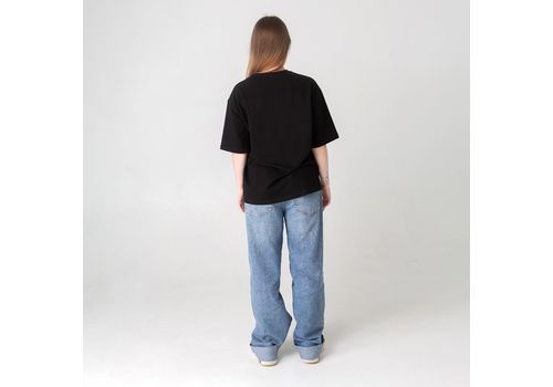 зображення 5 - Футболка оверсайз з принтом кота This is Fine (чорна) Kitek Wear