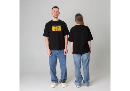 зображення 9 - Футболка оверсайз з принтом кота This is Fine (чорна) Kitek Wear