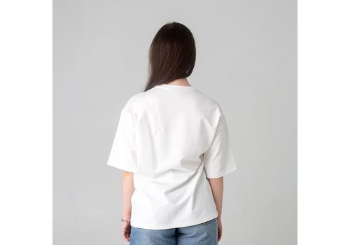 зображення 4 - Футболка оверсайз з принтом кота This is Fine (молочна) Kitek Wear