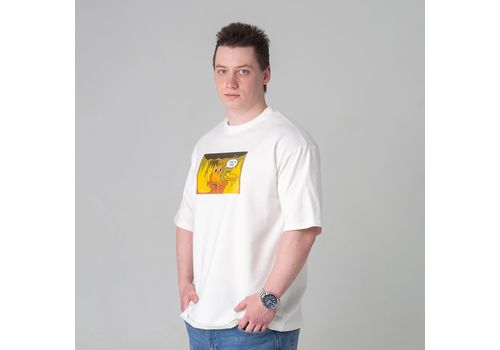 зображення 10 - Футболка оверсайз з принтом кота This is Fine (молочна) Kitek Wear