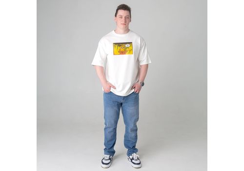 зображення 9 - Футболка оверсайз з принтом кота This is Fine (молочна) Kitek Wear