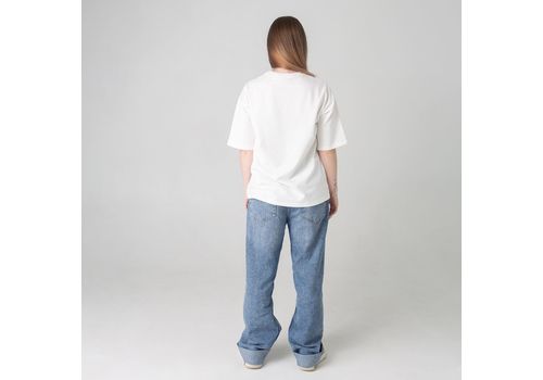 зображення 4 - Футболка оверсайз з принтом кота Crying Cat (молочна) Kitek Wear