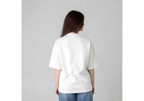 зображення 3 - Футболка оверсайз з принтом кота Doberman (молочна) Kitek Wear