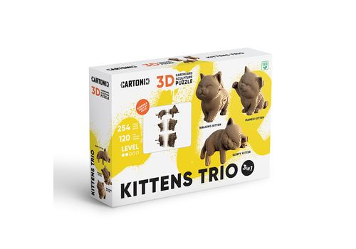 фото 17 - Картонный конструктор "Cartonic 3D Puzzle KITTENS TRIO"