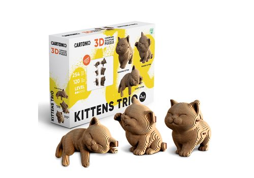 фото 1 - Картонный конструктор "Cartonic 3D Puzzle KITTENS TRIO"