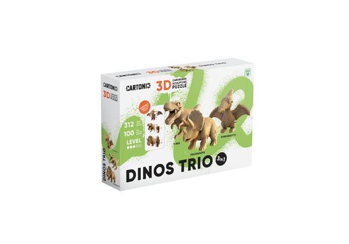 фото 3 - Картонный конструкторсCartonic 3D Puzzle DINOS TRIO