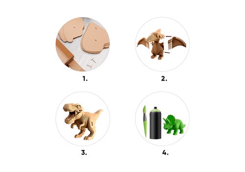 фото 8 - Картонный конструкторсCartonic 3D Puzzle DINOS TRIO