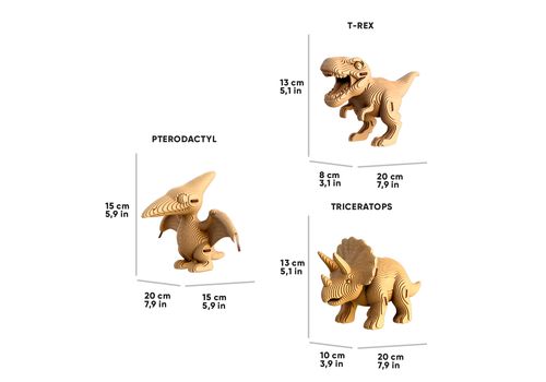 фото 9 - Картонный конструкторсCartonic 3D Puzzle DINOS TRIO