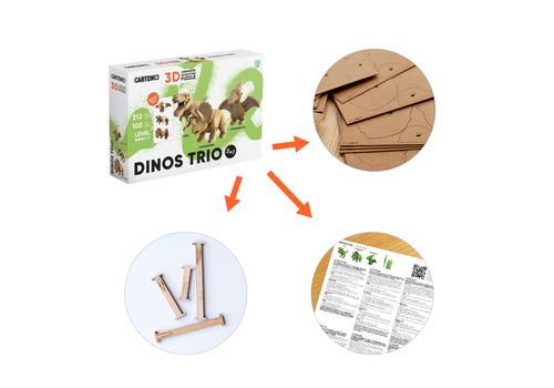 фото 11 - Картонный конструкторсCartonic 3D Puzzle DINOS TRIO