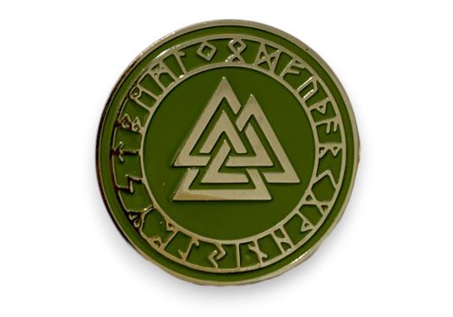 зображення 1 - Значок латунь з травленням "Валькнут у колі рун" (Мужність) 4Profi