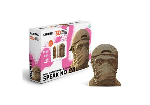 фото 1 - Картонный конструктор "Cartonic 3D Puzzle Three Wise Monkeys. Speak No Evil" 1DEA.me
