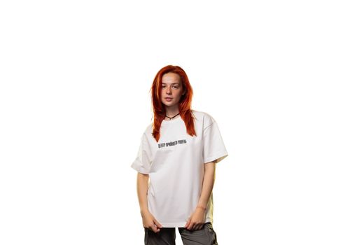 фото 7 - Oversize футболка "Центр Прийняття рішень" Молочная