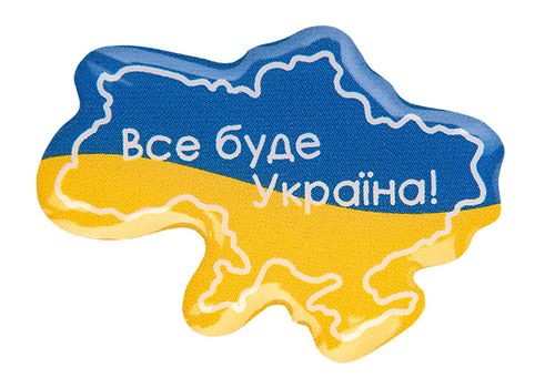 фото 1 - Обьемный стикер "Мапа України з прапором"
