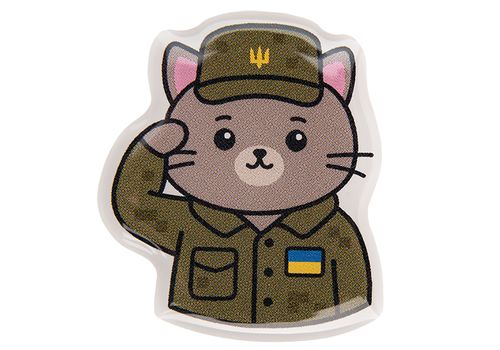 фото 1 - Обьемный стикер "Котик військовий" NokNok