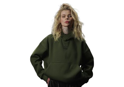 зображення 1 - UNISEX Худи на флисе зимний Oversize Тризуб F16, Хаки