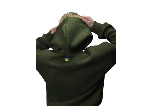 зображення 2 - UNISEX Худи на флисе зимний Oversize Тризуб F16, Хаки