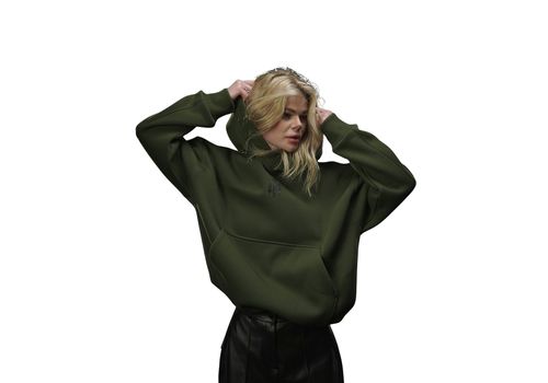 зображення 4 - UNISEX Худи на флисе зимний Oversize Тризуб F16, Хаки