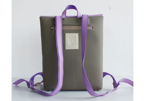 зображення 3 - Рюкзак з екошкіри "BEIGE + violet PASSION"   35x28х10