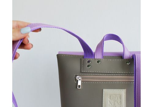 зображення 7 - Рюкзак з екошкіри "BEIGE + violet PASSION"   35x28х10
