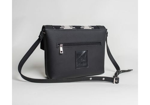 зображення 5 - Жіноча сумка з екошкіри "Geomentic etno black" з геометричним принтом, ручної роботи