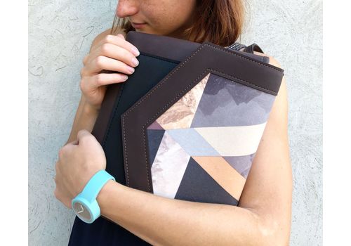 зображення 7 - Жіноча сумка з екошкіри "Geomentic brown" з геометричним принтом, ручної роботи